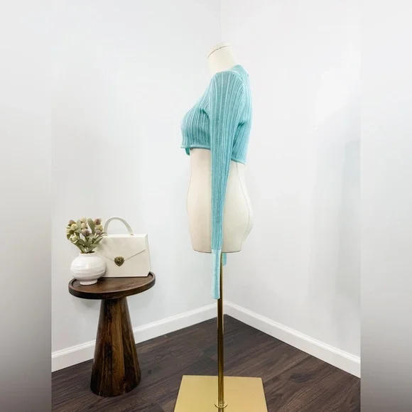 Alaia Rib-Knit Rounded Crop Cardigan - Picture 9 of 14